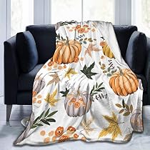 Coperta autunnale con zucche, 127 x 150 cm, super morbida e