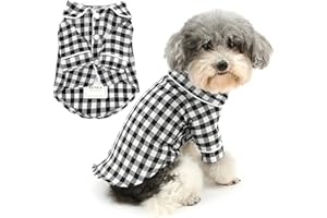 Zunea Pigiama a quadri per cani di taglia XS / S per cani di taglia XS traspirante cucciolo indumenti da notte per interni pigiama a due gambe camicie abiti vacanze festa vestiti per animali domestici
