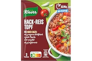 Knorr Fix Gewürzmischung Hack-Reis-Topf für ein leckeres Gericht mit Hackfleisch ohne geschmacksverstärkende Zusatzstoffe 3 Portionen