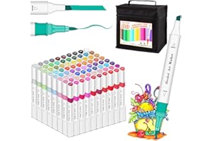 Efimeso 80 Colors Permanent Marker Pens, Alcohol Markers Pens Brush Sketch Marker for Adults & Kids, Professional Art Pen Dual Tips for Drawing, Coloring, Sketching and Painting