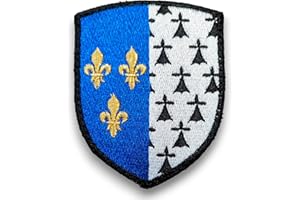 AMALRIC Blason Ville de Brest - Ecusson Ville BREST Brodé - Dos Scratch - Livré aec support velour pour scratch - Taille 8X6,4CM