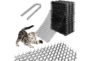 GBACHOOSE 20 Stück Dornengitter Gegen Katzen, Dornengitter 40 x 20 cm, Katzenabwehr Matte mit Spikes, Katzenschreck Gitter mit 20 Nägeln, Katzenzaun für Haus, Garten, Pflanzen, Töpfe