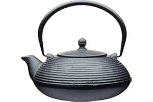 La Cafetière Cast Iron Japanese Teapot 9ml with Infuser Basket, 5 Cup (Black)