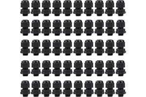 QIMEI-SHOP Pressacavi in Nylon Impermeabile PG7 Connettori Pressacavi Regolabile per Casa Giardino Illuminazione Esterni Ø3,5-6,5 mm Cavo 50 Pezzi