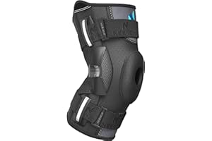 NEENCA Ginocchiera Ortopedica Incernierata, Regolabile Tutore Ginocchio con Stabilizzatori Laterali Aperte per Dolore al Ginocchio, Legamenti Crociati, Rotula, Menisco (Nero, XL)