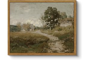 ARPEOTCY Framed Canvas Wall Art Prints, Living Room Hallway Shelf Decor, Rustic Landscape Picture Paintings Wall Decor, Vintage Decor for Bedroom Bathroom Table, Aesthetic Room Decor, 20x25cm