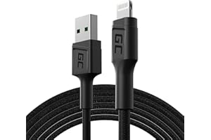 GREEN CELL GC PowerStream | 1,2m Lightning Kabel Oplot nylonowy Przewód do Apple iPhone 12 11 SE Pro/Max | iPhone X XR XS Max | iPhone 8 7 Plus | iPhone 6 6S 5 5C 5S Plus | iPad Air/Pro/Mini | iPod