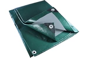 JZSTRONG Abdeckplane 2x4m 330g/m² SuperStark extrem reißfest, grün grau, 100% wasserdicht Gewebeplane UV-stabilisiert Plane mit Ösen im Abstand 50cm Abdeckung für Gartenmöbel Pool Auto Holz LKW Boot