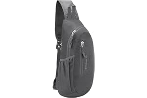 PivotWing Brusttasche Herren Damen, Sling Bag Schultertasche Damen Herren Leicht Wasserdicht Umhängetasche Reisen Gehen Outdoor Crossbody Bag Shoulder Chest Bags Day Packs Dunkelgrau