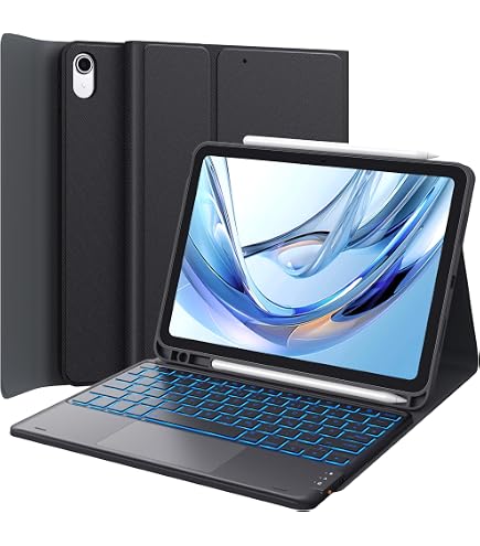 AMZCaSE Tastaturhülle Für IPad 10./11. Gen – Abnehmbare Bluetooth-Tastatur, Stifthalter, Mehrfach Verstellbar