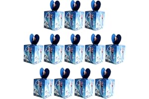Qemsele Scatole Borse Festa per Bambini, 12 PCS Scatole Caramelle scatole di Regalo Borse Sacca Sacchettini del per Tema Riutilizzabile Festa di Compleanno Bambini bomboniare Sacchetto Festa (Frozen)
