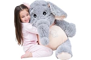 IKASA Giant Elephant Stuffed Animal Plush Soft Toys Gifts Grey (Grey, 100cm)