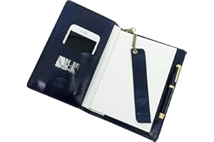 Time Resistance Porta Agenda in Pelle Formato A5 con Quaderno da 320 Fogli Bianchi – Diario in Pelle Vintage Realizzato a Mano – Taccuino con Portacellulare