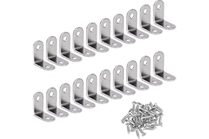 HONGXIN-SHOP 90 Gradi Supporti Angolo Retto Staffe in Acciaio Mensola Angolare Staffa brace angolo 20 Pezzi Supporto per Mensola con Viti per Mensola di Legno Tavolo Sedia 30*30 mm