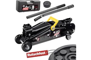 Deuba® Cric hydraulique 2 tonnes levée 135-330mm Valise de Rangement Patins en Caoutchouc Inclus cric de Levage cric Voiture véhicules citadine