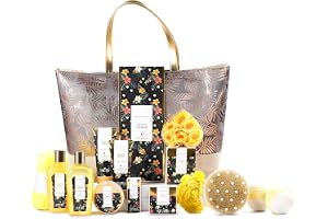 SPA LUXETIQUE Bad presentuppsättningar för kvinna - 15 styck Tahiti med eterisk olja,Kroppslotion,Kroppsmör,Bad bomber,Gåvor för kvinnor,Födelsedagsgåvor för kvinnor,Mors dag gåvor