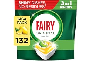 Fairy All-In-1 Dishwasher Tablets Bulk, 132 Tablets, Lemon