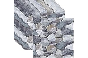 TFCIOD Carta da Parati Adesiva 3D Muro, 10 Pezzi 30x30cm Mattoncini Adesivi da Parete, 3D Piastrelle Adesive per Pareti, Pannelli Decorativi 3D per Parete, per Cucina Bagno Camera da Letto (F)