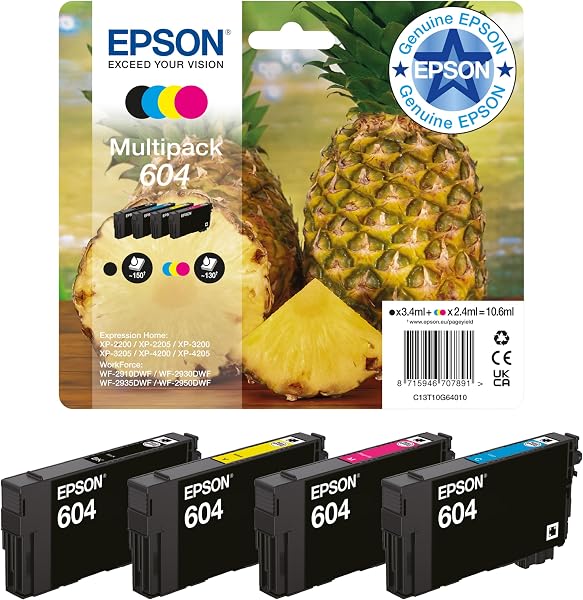 Epson 604 Pineapple, Genuine Multipack, 4-colours Ink Cartridges - 1