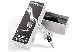 Decanteur Aérateur à Vin Bec Verseur Anti-Goutte - pour une Aération du Bouteille Lors de l'écoulement du Vin | Décantation de Vin Rouge Blanc Rosé, Ensembles de Bar | Fête Cadeau Femme Homme