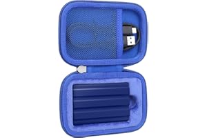 Khanka Hard Travel Case Replacement for Samsung T9 / T7 / T7 Touch / T7 Shield Portable Solid State Hard Drive, 500GB 1TB 2TB External SSD USB 3.2, Case Only (Blue)