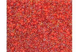 PERLIN 3000 cuentas de cristal de 2 mm, 3 mm, 4 mm, redondas, con agujero, tamaños y colores surtidos, pequeñas (rojo)