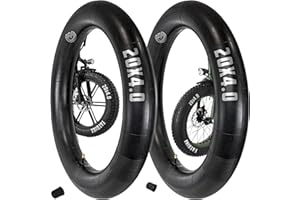MOOVMOOV (2-Pack) 20x4.0 Inner Tube Fat Bike with Straight Schrader Valve - Compatible with Fat Bike/Mountain Bike/Electric Bikes - Ultra Resistant Rubber Butyl - 20 inch