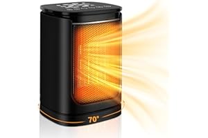 LMAZG Electric Heater, 1500W Electric Fan Heaters for Home, Portable Space Heaters with 70° Oscillation, 1-12H Timer, Overheating and Tip-Over Protection, Low Energy Heater for Office Home Bedroom