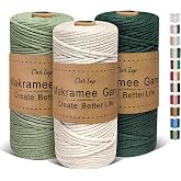 OurTop Macrame Thread 3 mm x 100 m, Set of 3 Macrame Cord Macrame Cord Macrame Thread for Crafts, Wall Hanging, Bohemian Deco