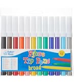 Baker Ross Mini Rotuladores – Juego De 5 Colores Lavables Con Punta Fina, Para Manualidades Y Detalles Precisos En Papel Y Plástico