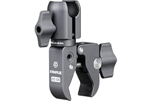 FANAUE Single Socket Arm with Handlebar Base Mount Strong Rod Clamp Compatible with RAM Mounts 1 Inch Ball Head and Bike Motorcycle Phone Holder, Can be Installed on 0.55-1.77" Diameter Rail Round Rod