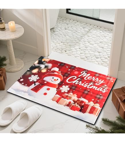 Tapis De Noël, 40 X 60 CM Paillasson De Noël Tapis De Sol De Noël Tapis De Porte Noël Tapis De Noël Antidérapant Motif De Noël - Maison Tapis De Noël, 40 X 60 CM Paillasson De Noël Tapis De Sol De Noël Tapis De Porte Noël Tapis De Noël Antidérapant Motif De Noël - Maison