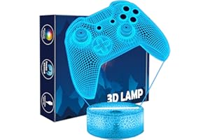 ‎OKIYID OkiyiD 3D-Gamepad Nachtlicht, Spielekonsole Illusionslampe mit Fernbedienung Nachtlicht Geschenke- Gaming Zubehör Zimmer Deko Für Spiel Fans Kinder Herren Jungen Und Mädchen Männer（Gamepad）