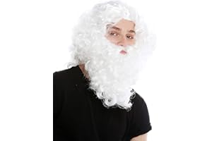 WIG ME UP- 8115-A+B-P68 Peluca Barba Set Blanco eremita ermitaño bárbaro profeta Moisés Noé Mago hechicero