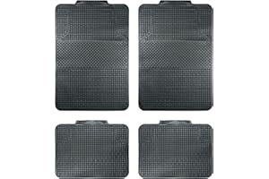 +PWR Car Parts Juego de Alfombras de Goma Parma para Coche Universales. 100% PVC, tamaño 65x45 cm / 33x45 cm. Protegen el Suelo Original del vehículo.