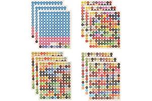 MELEBELLOT 12 Blatt Zahlen Aufkleber, 500 Stück Diamond Painting Zubehör, Enthält 1–100 Zahlenaufkleber, 26 Englische Buchstaben und Farbnummern, Selbstklebend, Wasserdicht