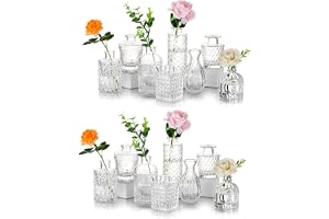 Glasseam – Set 20 Mini Vasi In Vetro Trasparente Per Centrotavola, Matrimoni, Fiori Secchi, Decorazioni Tavolo - 5