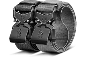 KEMISANT Taktischer Gürtel Herren 2er, Gürtel Militär Wandern Arbeitsgürtel 38mm,Schnellverschluss Metallschnalle