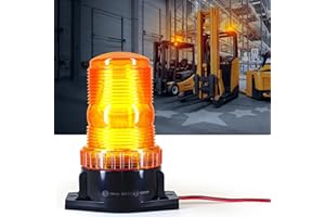 Fxlpower Gyrophare LED Orange, 10-110V Lumière Stroboscopique Feux Clignotants D'avertissement pour Camion Tracteur Véhicule