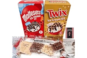JOLAFUNBS Sweet Tooth Homemade Desserts: Twix & Maltesers DIY Ice Cream Kits with Delicious Chocolate Topping, Sauces & More - Perfect for Kids' Birthdays & Christmas Party With Cards