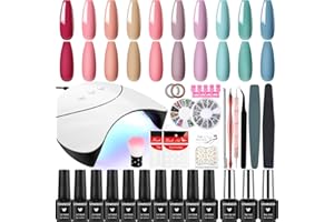 VANREESA Kit Semipermanente Unghie 10 Colori Semipermanente Unghie con Lampada 36W U V/LED Smalto Semipermanente Unghie per Donna