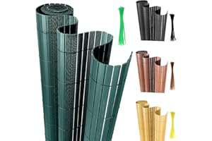 SWANEW Recinzione in PVC, Canniccio Frangivista Privacy Tappetino, Paravista paravento per Balcone, Giardino, terrazza e Piscina, Protezione Vento, Resistente ai Raggi UV, Verde (90 x 700 cm)