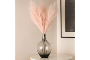 RYDDELIGHOME Large Pink Pampas Grass Artificial For Bedroom Decor, Long Pink Feathers Preppy Room Decor Bedroom Decor Aesthetic, Blush Pink Pampas For Girls Bedroom Decorations, 100cm Long