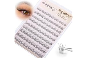 Natürliche selbstklebende Wimpernbüschel Vorgeklebte Wimpernbüschel C-Curly Wiederverwendbarer Stick auf Wimpern Kein Kleber erforderlich Cluster Wimpern 9-11MM von Lvmixwig