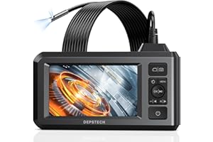 DEPSTECH Endoskopkamera mit Licht, Dual Lens Industrie Endoskop 1080P HD, Inspektionskamera Wasserdicht IP67 7,9mm, Zwei Linsen Rohrkamera Kanalkamera mit 32GB TF Karte für Heimwerker/Profis, 5M Kabel