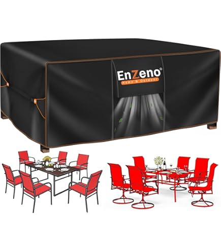 SIRUITON 200x160x70cm Garden Furniture Cover, Patio Garden Table Cover With Air Vent Waterproof, Windproof, Anti-UV, Heavy Duty 420D Oxford Fabric, Rectangular Black