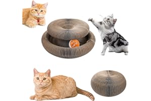 Luazvilkpsar Magic Organ Cat Scratching Board, Magic Organ Cat Scratching Board, Magische Orgel Katzenkratzbrett, Foldable Accordion Cats Toy, 2-in-1 Cat Kratzbrett mit Glöckchen, für Kratzen