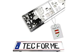 TEC FOR ME NEU! Premium Chrom Kennzeichenhalter für at Größen – luxuriöses Design, widerstandsfähiges ABS Material, perfekte Anpassung, TÜV-geprüfte Stabilität, ideal für anspruchsvolle Autofahrer