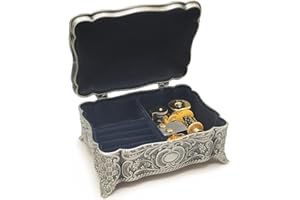 falado Caja de música de aleación de metal en relieve antiguo con cuerda y movimiento dorado para Navidad, cumpleaños, día de San Valentín, día de la madre (You are my sunshine)