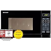 Sharp R242BKW Solo-Mikrowelle / 20 L / 800 W / 5 Leistungsstufen / 8 Automatikprogramme / Gewicht und zeitgesteuerte Auftauen